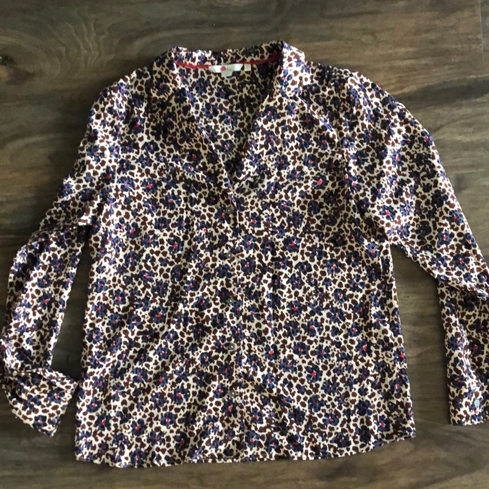 Leopard Boden Blouse Size 8 NWOT